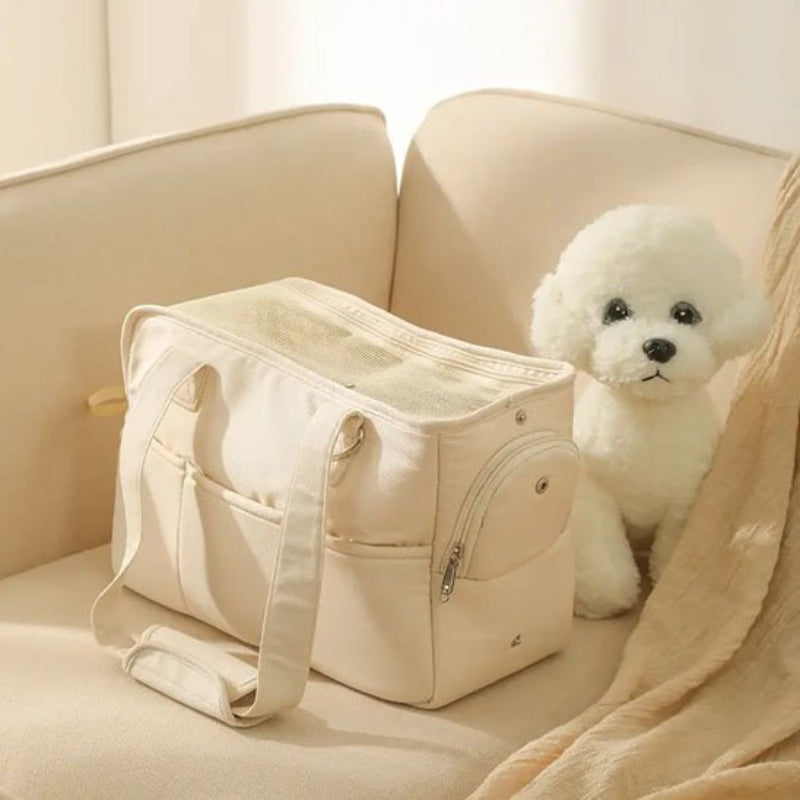 caniche-fauteuil-sac-de-transport-pour-chien-beige