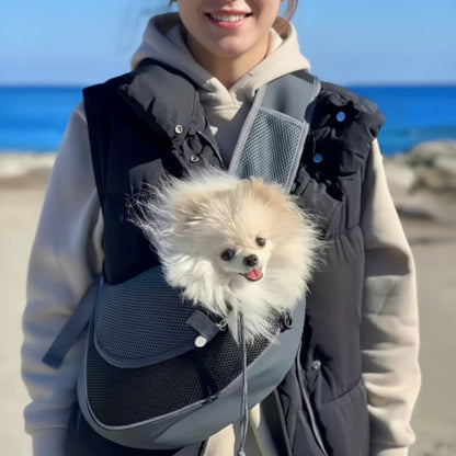 dame devant la mer-sac-de-transport-pour-Chien-poméranien