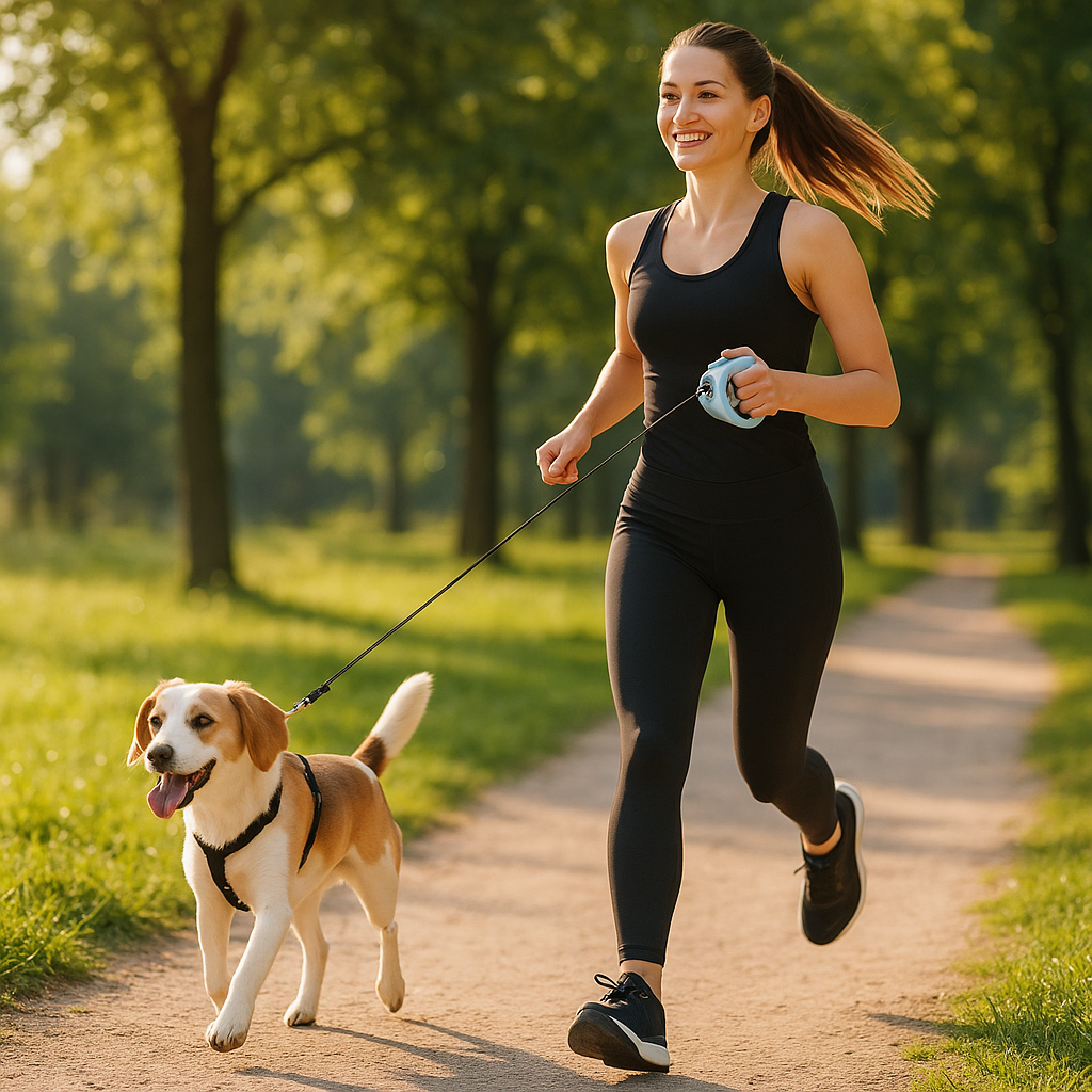 dame sentier jogging Beagle laisse pour chien bleu